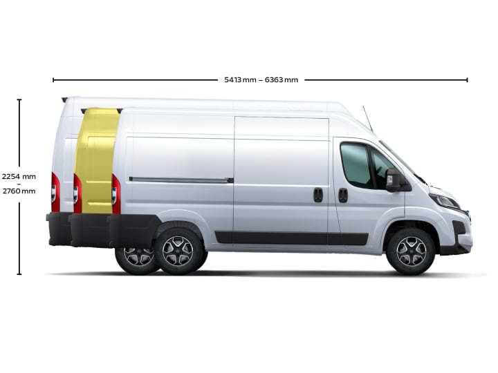 Opel Movano, різні варіанти довжини й висоти кузова